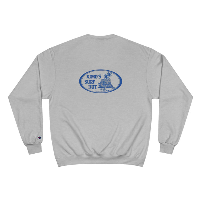 Kimo's Surf Hut Logo Sweatshirt with blue and grey logo