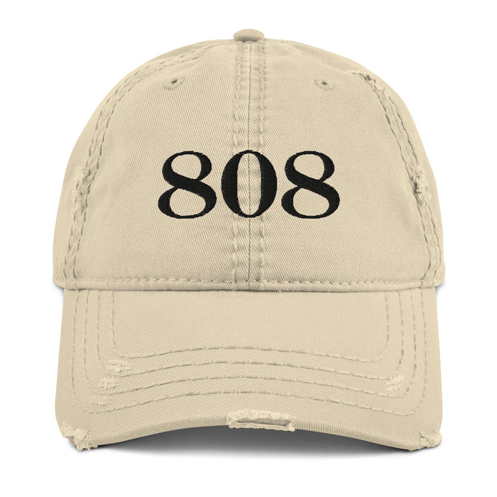 Kimo's Surf Hut Embroidered 808 Distressed Dad Hat