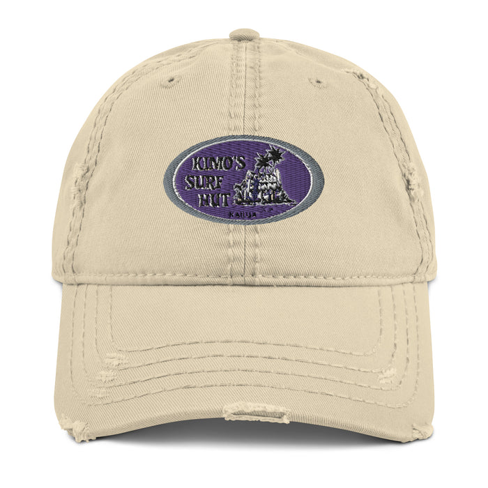 Kimo's Surf Hut Embroidered Logo Distressed Dad Hat