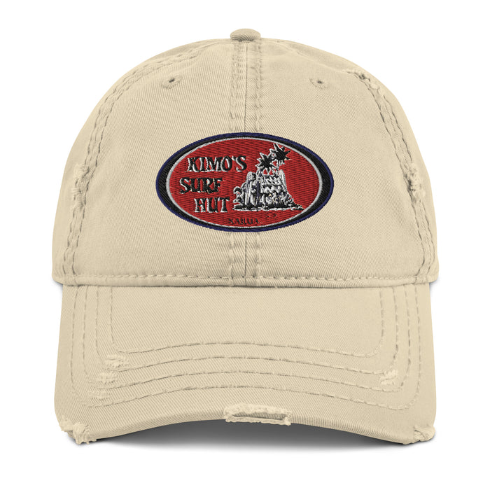 Kimo's Surf Hut Embroidered Classic Logo and with 808 Distressed Dad Hat