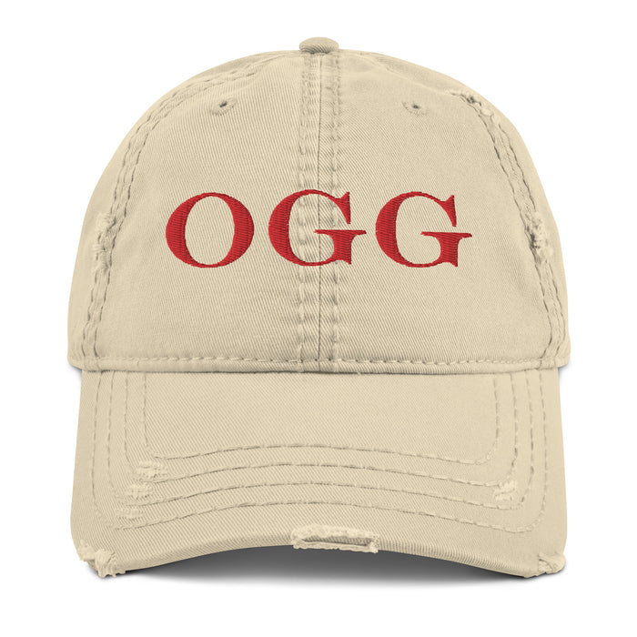 Kimo's Surf Hut Embroidered OGG Distressed Dad Hat