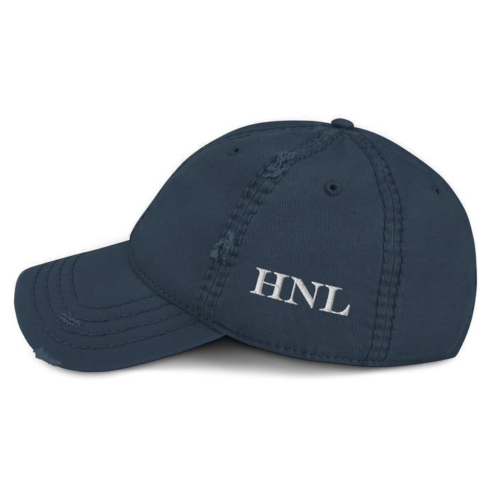 Kimo's Surf Hut Embroidered HNL Distressed Dad Hat