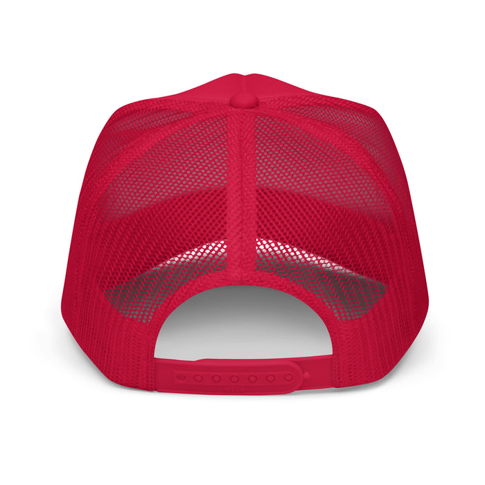 Kimo's Surf Hut Embroidered Red Logo Foam trucker hat