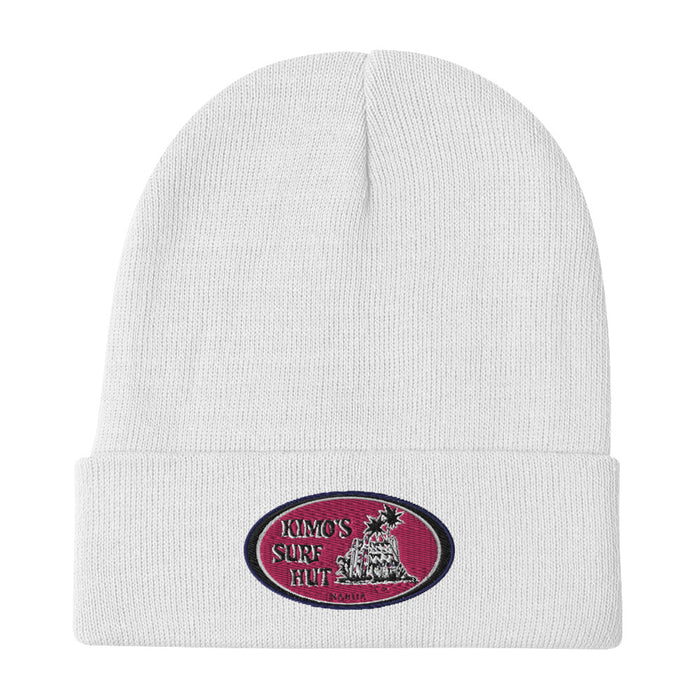 Kimo's Surf Hut's Pink Logo Embroidered Beanie