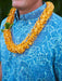 Reyn Spooner Lei Low Collared Short Sleeve Aloha Shirt with a yellow lei not included