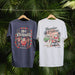 2 Reyn Spooner Santa Hula Graphic Tee Short Sleeve 100% Cotton Made in USA crewneck Navy and White shirts