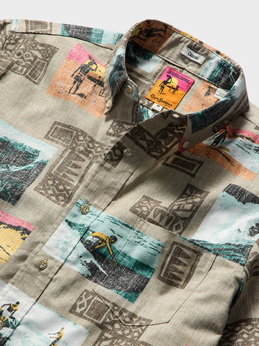 Reyn Spooner Endless Summer Classic Button Front Rock short sleeve collared aloha shirt zoom in view