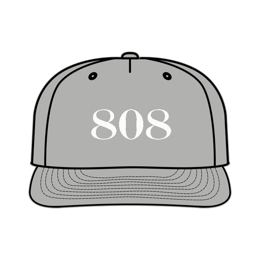 Kimo’s Surf Hut white 808 and light grey surf hat beach style for Hawaii ocean waves 100% recycled product