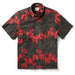 Hawai'i 50th State Flower Classic Black aloha  button up collared short sleeve