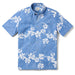 Hawai'i 50th State Flower Classic Denim aloha  button up collared short sleeve