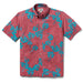 Hawai'i 50th State Flower Classic Red aloha  button up collared short sleeve shirt