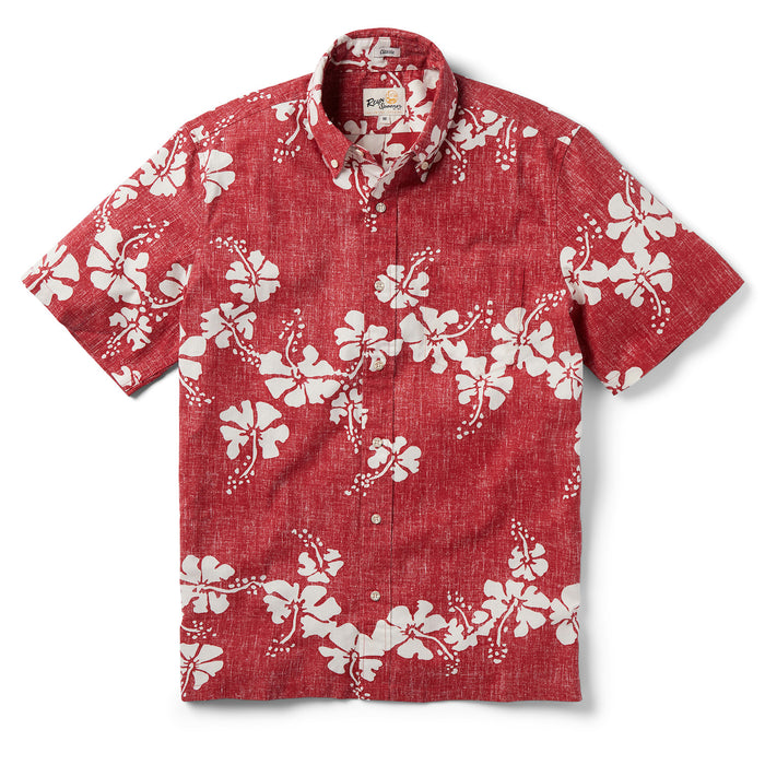 Reyn Spooner 50th State Flower Collared Short Sleeve Aloha Shirt