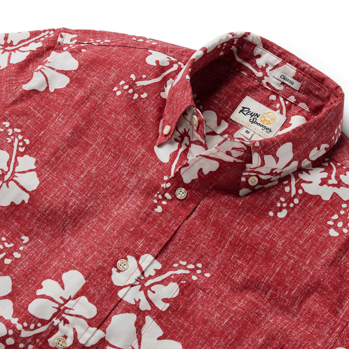 Reyn Spooner 50th State Flower Collared Short Sleeve Aloha Shirt