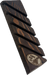 stained redwood 5 slot surfboard fin display rack without fins