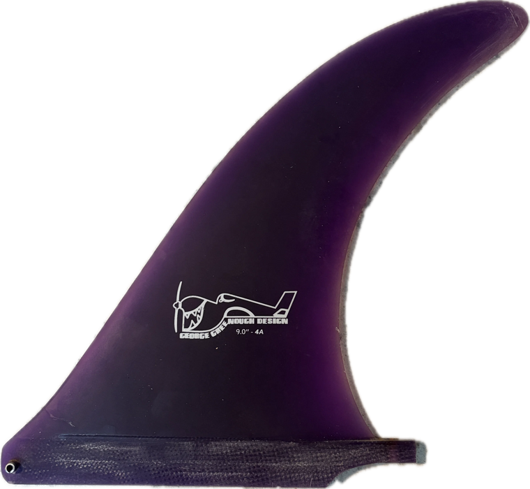 used 9" True Ames Greenough 4A Purple translucent fiberglass Surfboard Fin