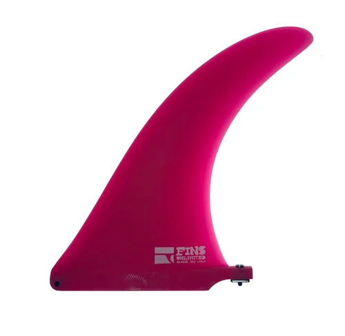 Fiberglass Alpha Flex pink tint surfboard fin is a wide base fin for drive and a narrow tip for quick releases. Terrific for fun boards and longboards in any size wave. Made in the USA.