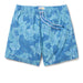 Aloha Biscus Draw String blue swim trunks with the flowers on a blue field.