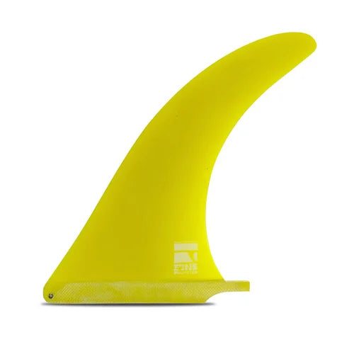 Fiberglass Alpha Flex yellow tint surfboard fin is a wide base fin for drive and a narrow tip for quick releases. Terrific for fun boards and longboards in any size wave. Made in the USA.
