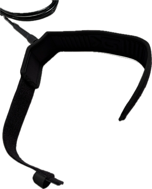 Dakine brand longboard calf cuff leash with the hook and loop open to reveal a 23 inch circumference