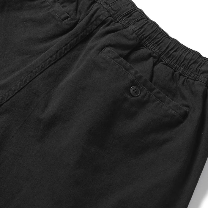 Reyn Spooner Cruiser 3.0 Black color Shorts Stretch Twill: 97% Cotton, 3% Spandex zoom in on back right buttoned pocket.
