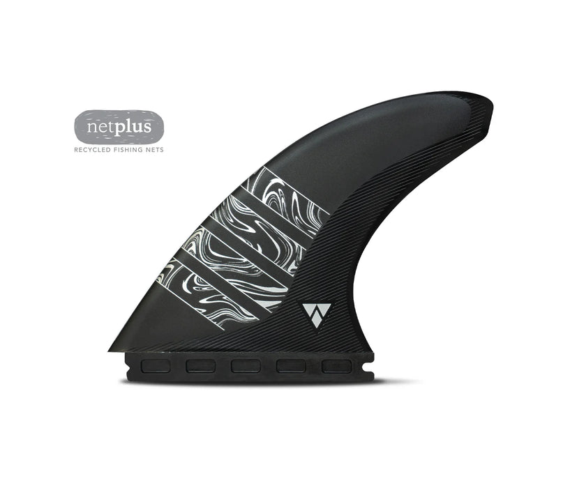 Futures Alpha Vector 3/2 size Large thruster center surfboard fin recycled black carbon with silver accents