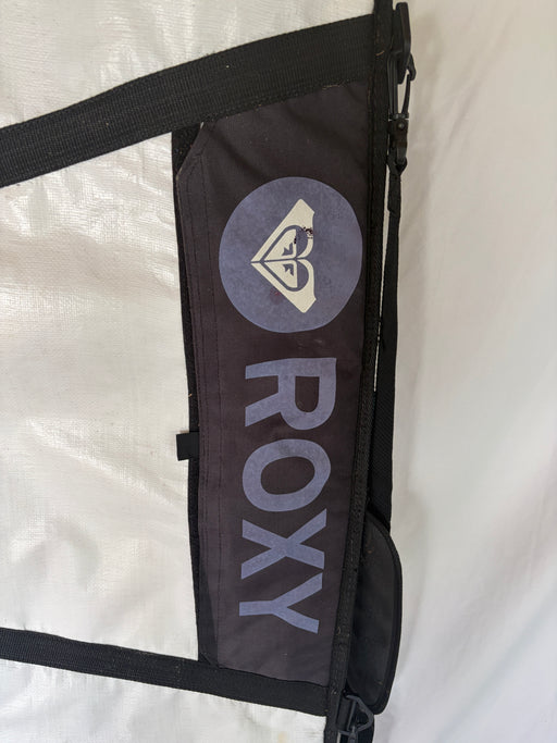 Used 6' Roxy surfboard bag with side pocket visible for strap and wax.