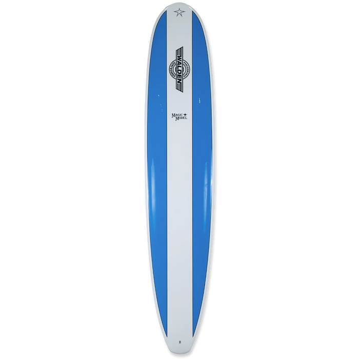 Walden medium blue panels on white MAGIC MODEL Tuflite Epoxy Surfboard 9'6" x 23.25" x 3.25" - 87L