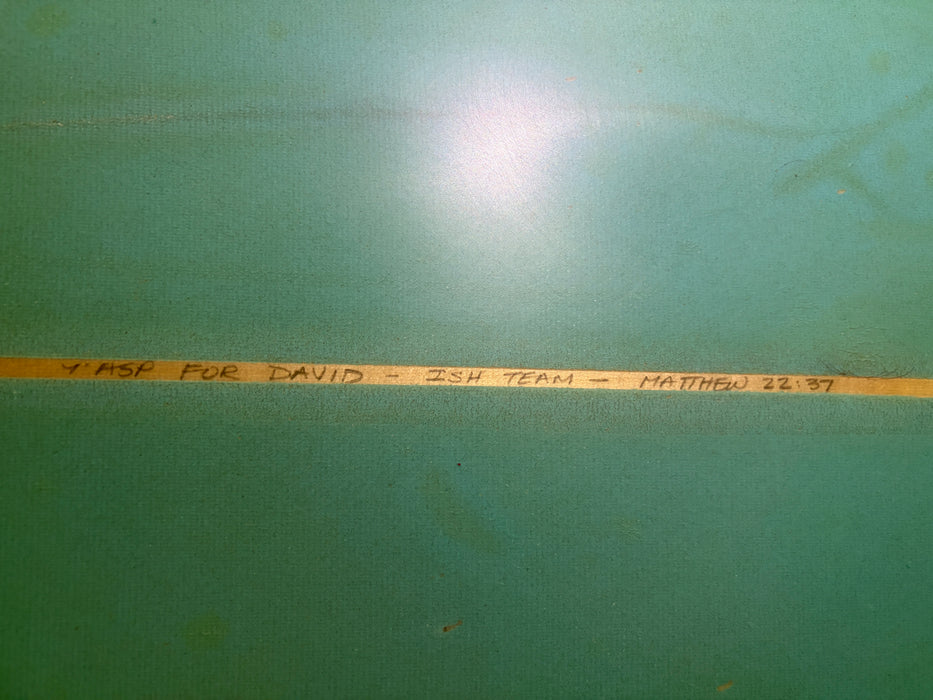 Used Jay Hodge shaped Surfboard Longboard 9' x 22" x 2 7/16" signed for David - ISH Team - Matthew 22:37 it will blow your mind