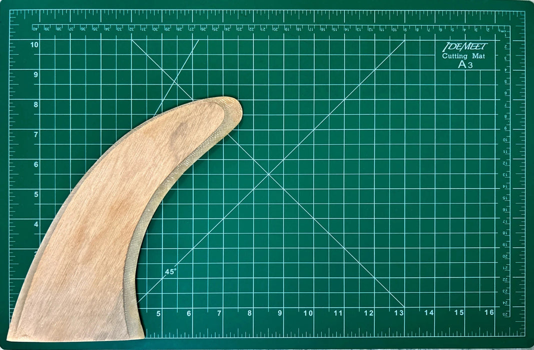 used 8" wood core clear fiberglass Single glasson fin  