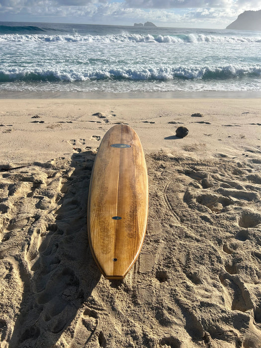 Hawaii made wood sustainable surfboard heirloom +custom +wooden +beach +longboard +luxury +surf +gift