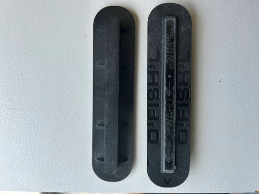 O'Fish'L Fin Box Original Compression black Fin Box view of the top of one box and the bottom of another 