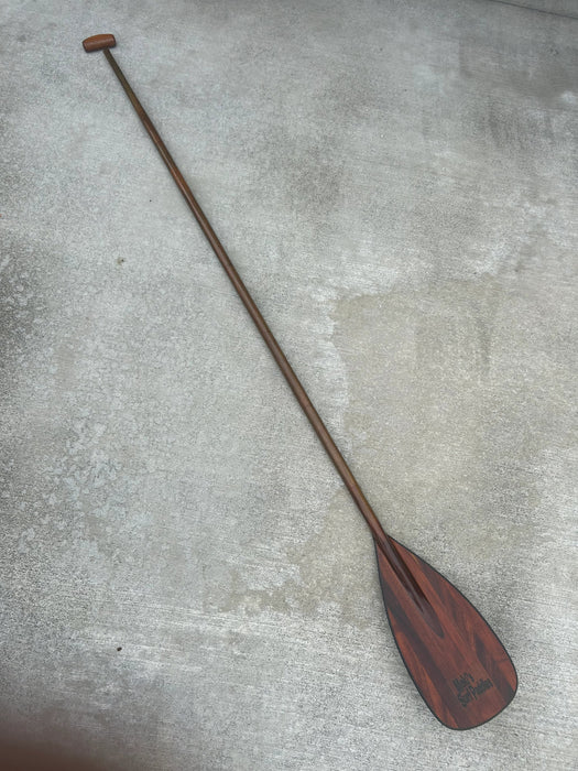 Stand Up Paddleboard Paddle Made in Hawai'i Koa and California Redwood by two brothers Well balanced and weighing 2 lbs 2 oz
