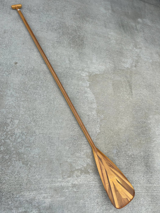 Stand Up Paddleboard Paddle Made in Hawai'i with white Koa  Well balanced and weighing 2 lbs 5 oz