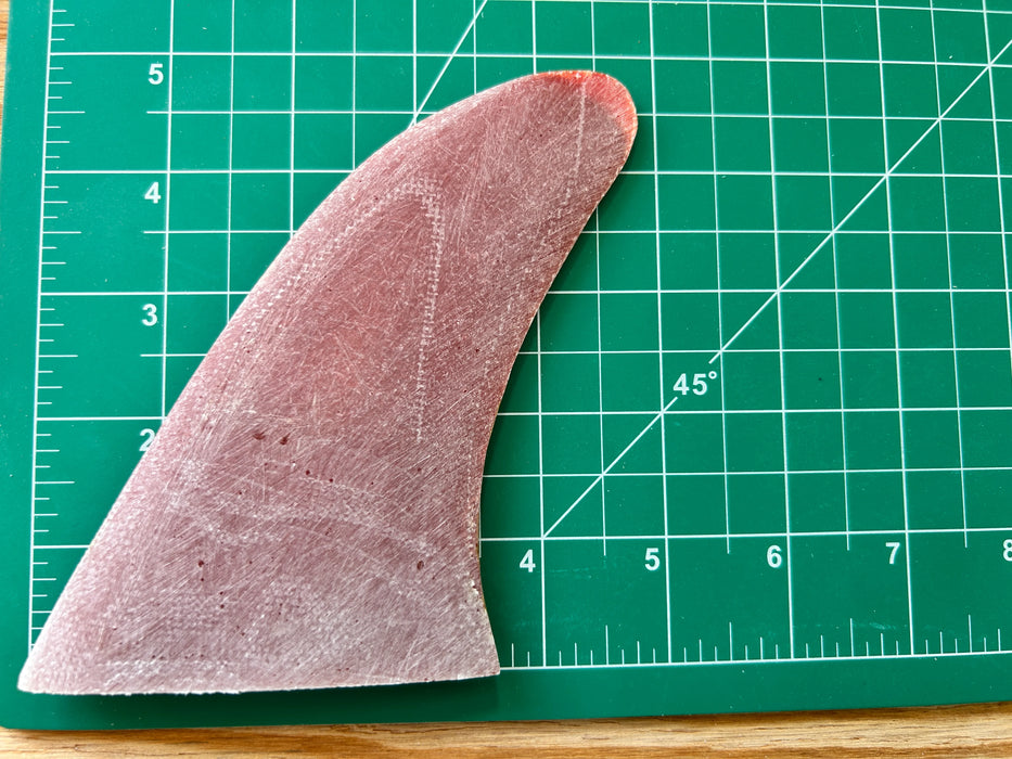 5" used red fiberglass glass on center fin