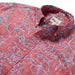 Reyn Spooner Lei Low Cedar Collared Short Sleeve Aloha Shirt zoom in on the flowers