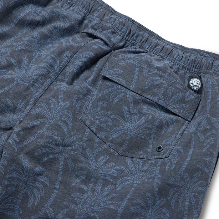 Black Loulu Trail Eco Swim Shorts with an Elastic drawstring waist and rear pocket.