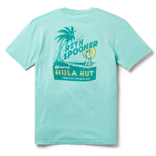 Reyn Spooner Mint colored Hawai'i stylized Hula Hut Short Sleeve T-Shirt back view