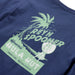 Reyn Spooner logo-ed Navy colored Hawai'i stylized Hula Hut Short Sleeve T-Shirt zoom in on back