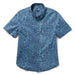 Reyn Spooner Dress Blues Monstera Ink  Tailored Collared Shirt monstera, a broad tropical leaf, & hibiscus, the Hawai'i state flower