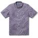 Reyn Spooner Grape Monstera Ink  Pullover Collared Shirt monstera, a broad tropical leaf, & hibiscus, the Hawai'i state flower