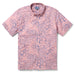Reyn Spooner Pink Monstera Ink  Collared Shirt monstera, a broad tropical leaf, & hibiscus, the Hawai'i state flower