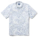 Reyn Spooner White Monstera Ink  Pullover Collared Shirt monstera, a broad tropical leaf, & hibiscus, the Hawai'i state flower