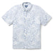 Reyn Spooner White Monstera Ink  Collared Shirt monstera, a broad tropical leaf, & hibiscus, the Hawai'i state flower