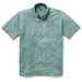 Reyn Spooner Sagebrush Monstera Ink Pullover Collared Shirt monstera, a broad tropical leaf, & hibiscus, the Hawai'i state flower