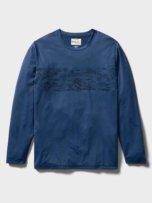 Reyn Spooner Waikiki Beach Navy Long Sleeve UV Protection Sun Shirt M635835726