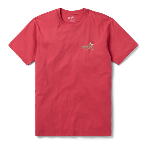 Red Reyn Spooner Santa In Hawai'i Graphic Tee 100% Organic Cotton crew neck Pre-shrunk Machine wash dry front view