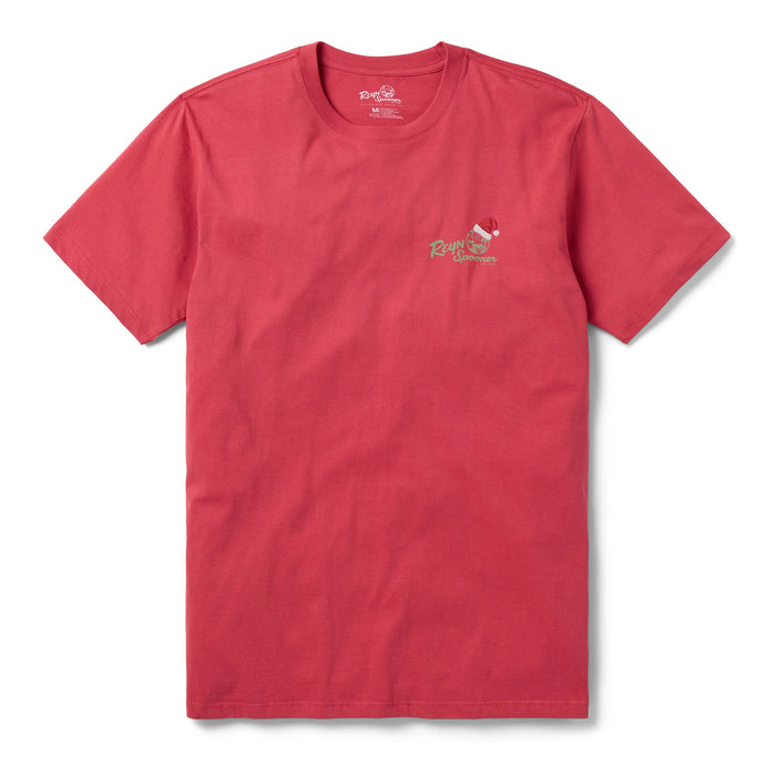 Red Reyn Spooner Santa In Hawai'i Graphic Tee 100% Organic Cotton crew neck Pre-shrunk Machine wash dry front view