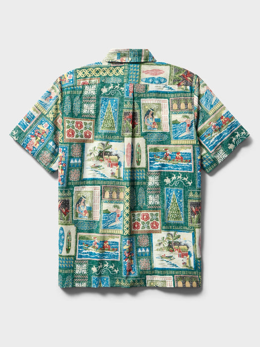 Reyn Spooner Men's Hawaiian Christmas 2026 Collared Short Sleeve Aloha Shirt