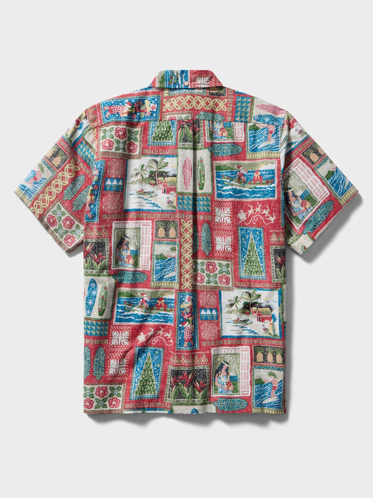 Reyn Spooner Men's Hawaiian Christmas 2026 Collared Short Sleeve Aloha Shirt
