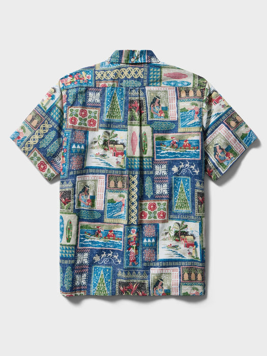 Reyn Spooner Men's Hawaiian Christmas 2026 Collared Short Sleeve Aloha Shirt